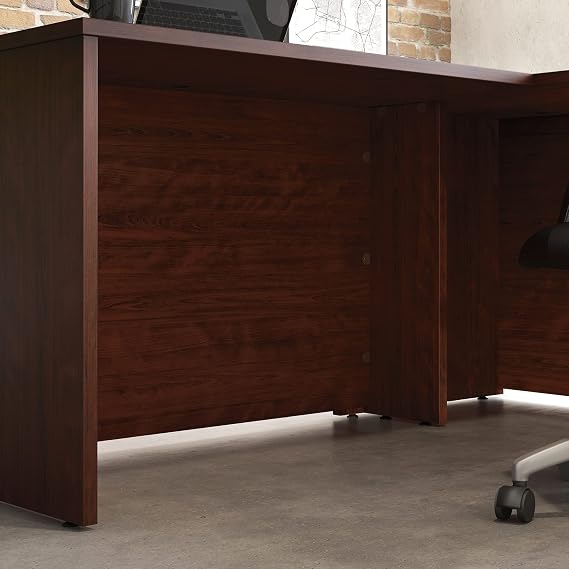 Sauder OfficeWorks Affirm 60 Desk & 42 Return, Classic Cherry Finish