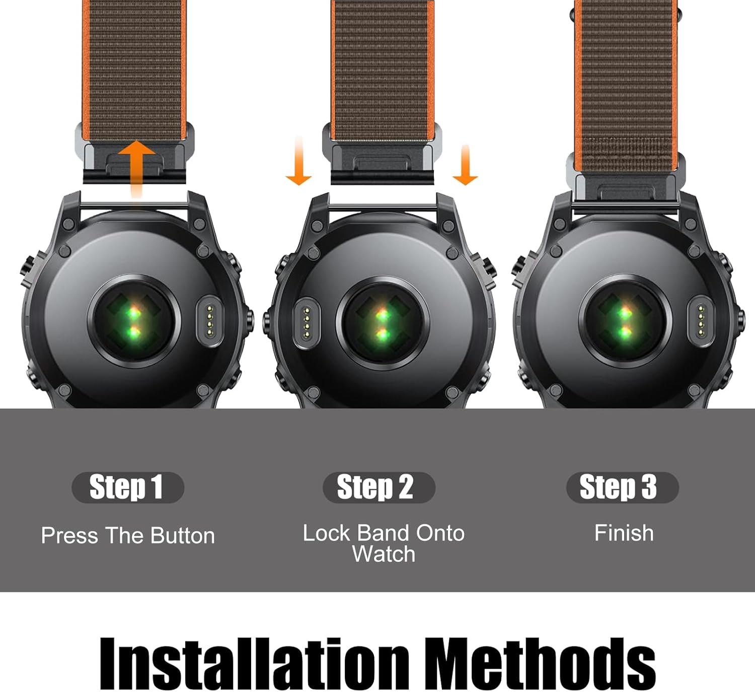 20mm Nylon Quick Fit Watch Bands for Garmin Fenix 8 43mm/Descent Mk3S/Mk3Si/Fenix 7S/7S Pro/6S/6S Pro Sport Wristband Comfortable Breathable Replacement Strap for Garmin Fenix 5S/5S Plus - Orange - Image 6