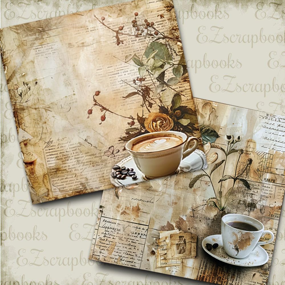 24 Blatt Scrapbook Papier Set 15,2x15,2cm - Natur Design Bastelpapier Für Scrapbooking