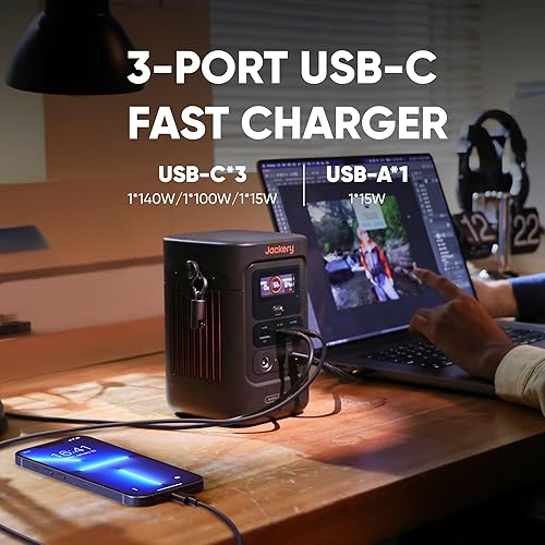 Miniatura 4 de Jackery Explorer 240D Power Bank, 80,000mAh LiFePO4 Battery Portable Power Station, 200W DC Output,1-Hour Fast Charging, Compact for Outdoor