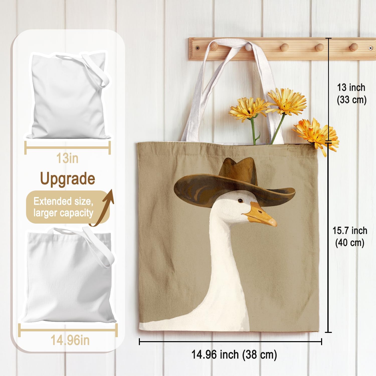 Vintage Western Canvas Tote Bags for Women, Howdy Western Cowgirl Gifts, Reusable Grocery Bags Shopping Bags - Image 4