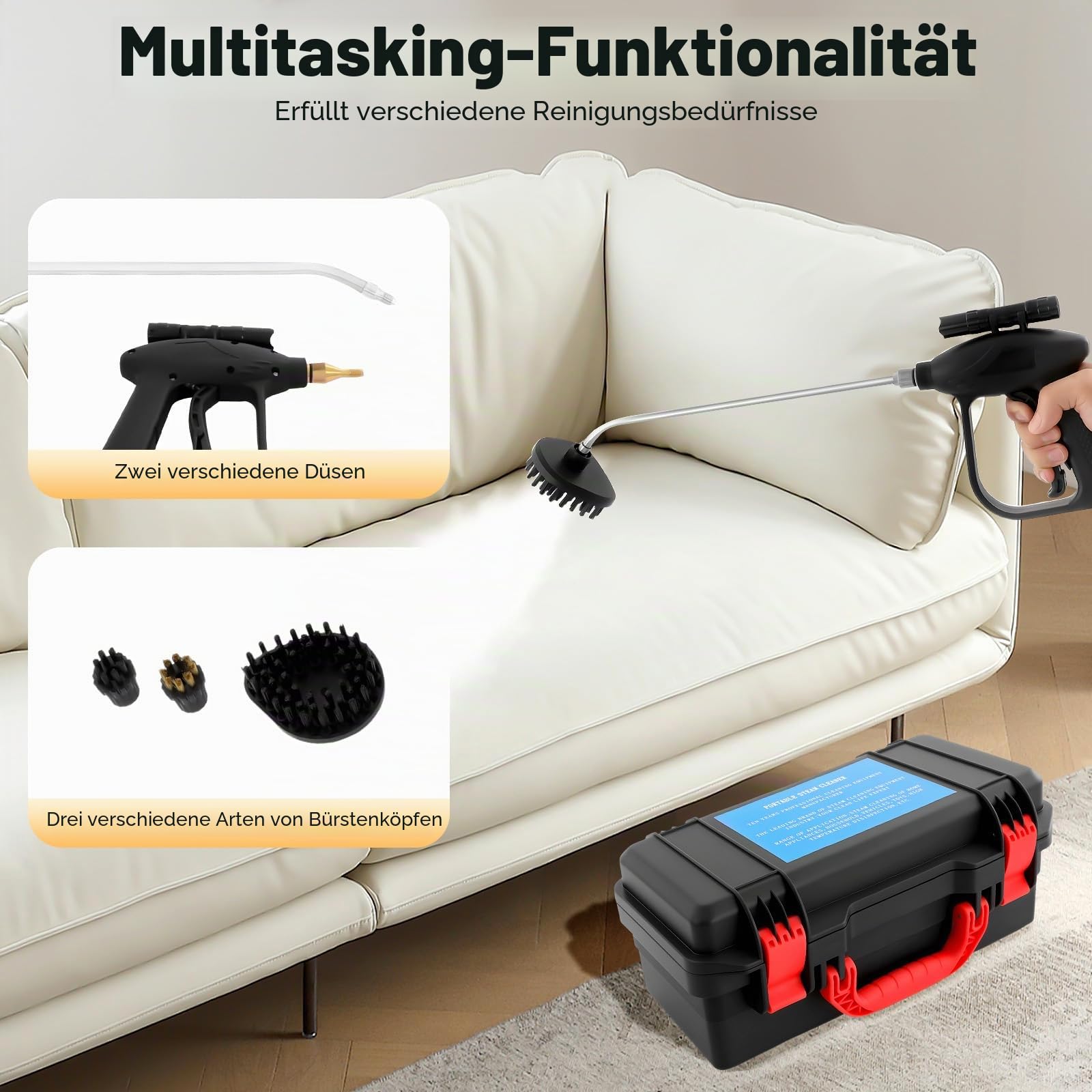 3000W Hochdruck Dampfreiniger|3-5 Bar 220V Haushalt Dampfreiniger Küche Hochtemperatur 100-130℃ für Dunstabzugshauben, Kühlschränken, Sofas, Klimaanlagen (Automatische Düse)