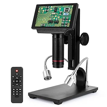 HDMI Digital Microscope Linkmicro 5 Inch Screen 560X Magnifier - PC Software Support, Real-time Play Multimedia-Interface, IR Remote Control for Electronic Repairing and Circuit Board Soldering