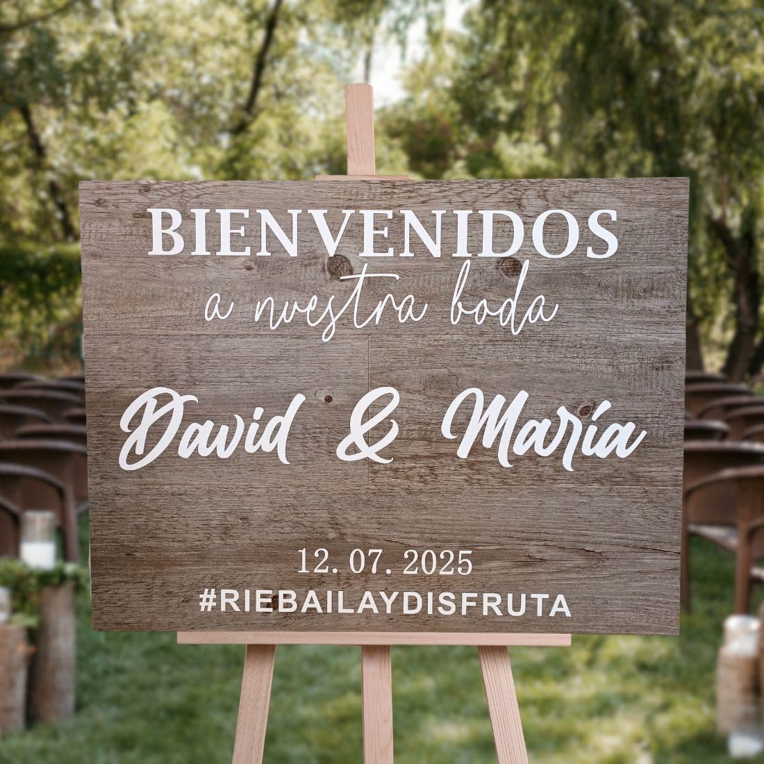 Cartello Benvenuto Nozze Stile Boho - Personalizzato Per Matrimonio Rustico - Foto 9