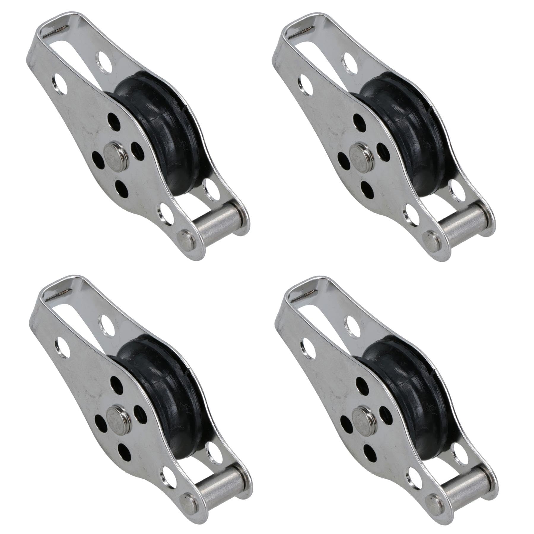 Lot de 4 poulies marines avec roue en nylon de 25 mm de diamètre en acier inoxydable 316
