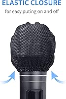 Vista 4 de 120 piezas (60 pares) Fundas desechables para micrófono no tejidas, cubiertas de micrófono envueltas individualmente para cubiertas de micrófono