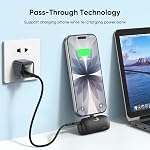 Kuulaa 5000mAh Mini Banque d'électricité pour iPhone, 20W USB-C Chargeur portable à charge rapide avec LED Affichage intégré USB-C Connecteur, petit pack de batterie pour iPhone 17/16/15 Series, Samsung, Huawei, Noir