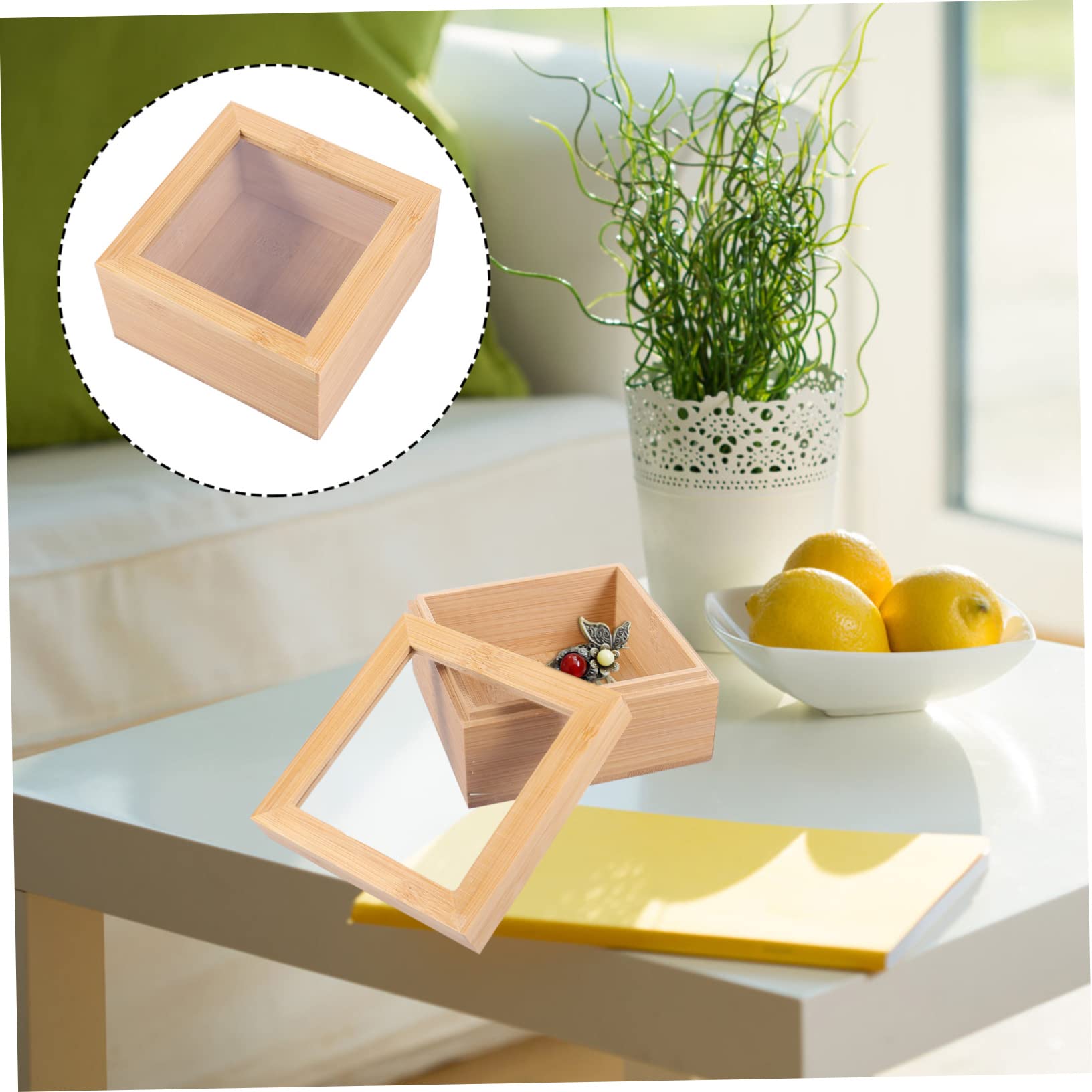 Alipis 9pièces Boîte De Rangement Carrée Avec Couvercle Pour Bijoux Et Petits Objets Organisateur De Bureau Naturel Pratique Et Élégant