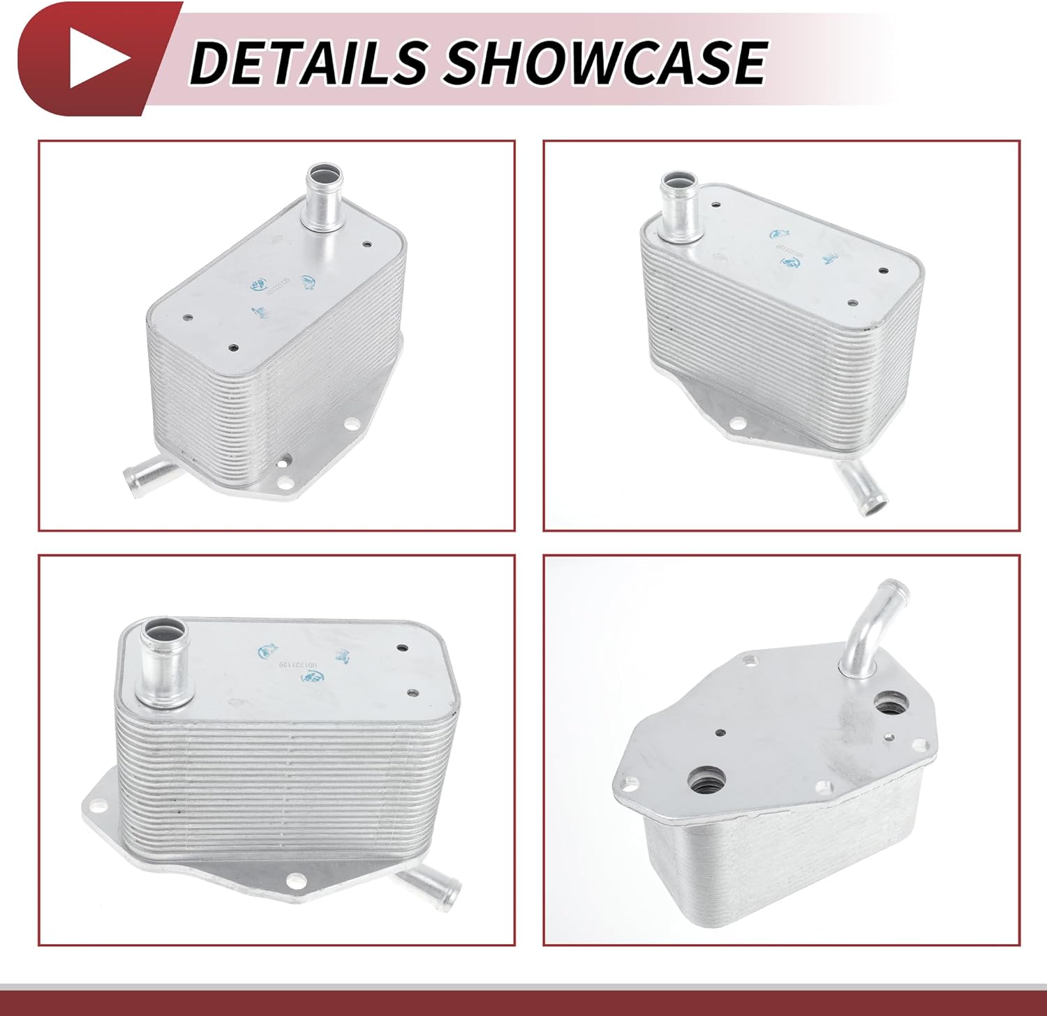 Engine Oil Cooler for Volvo S60 L6 3.0L Transmission Oil Cooler Trans Cooler with O-ring Seals No.8G9N6A642AA Aluminum Alloy Silver Tone 1 Set