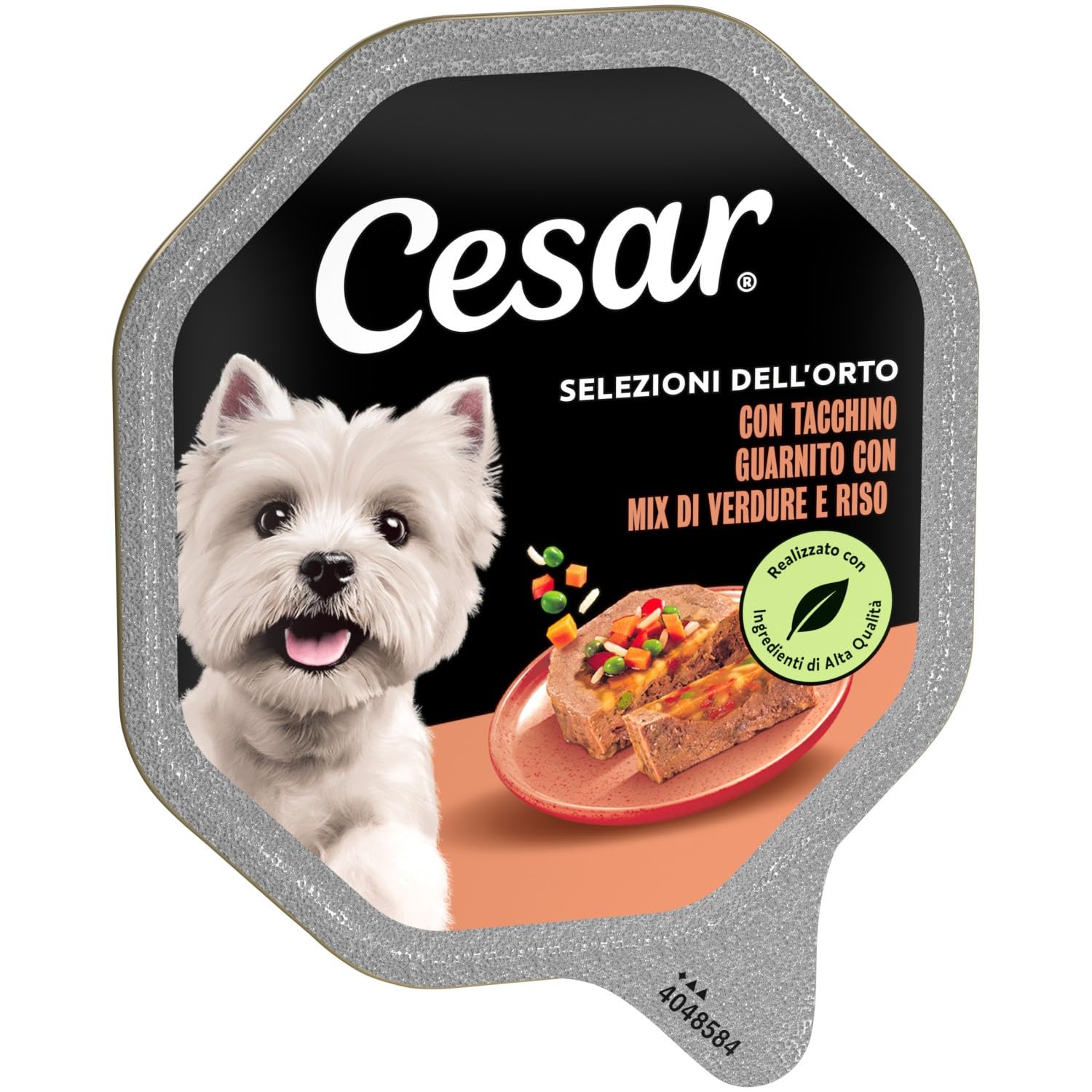 Cesar Cibo per cani Seleczioni dell'Orto con tacchino, cuore di verdure e mix di riso, 150 g, 14 ciotole