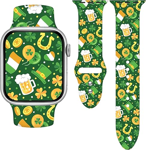 Vista 40 de Holiday - Correa de reloj compatible con Apple Watch Series 11, 10, 9, 8, 7, 6, 5, 4, 3, Ultra SE, para mujeres y hombres, correa de calabaza