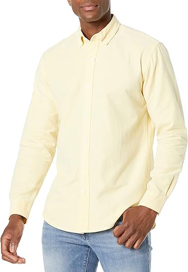 Amazon Co Jp Amazon Essentials レギュラーフィット 長袖 無地 オックスフォードシャツ メンズ 服 ファッション 小物