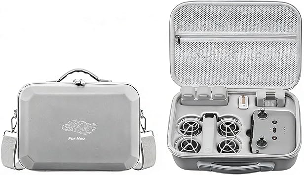Carrying Case for DJI Neo, Portable Shoulder Bag Trave case for DJI Neo Drone, Fly More Combo, RC N3/N2 Remote Controller, battery,charger plug and Accessories PU Leather Case Only