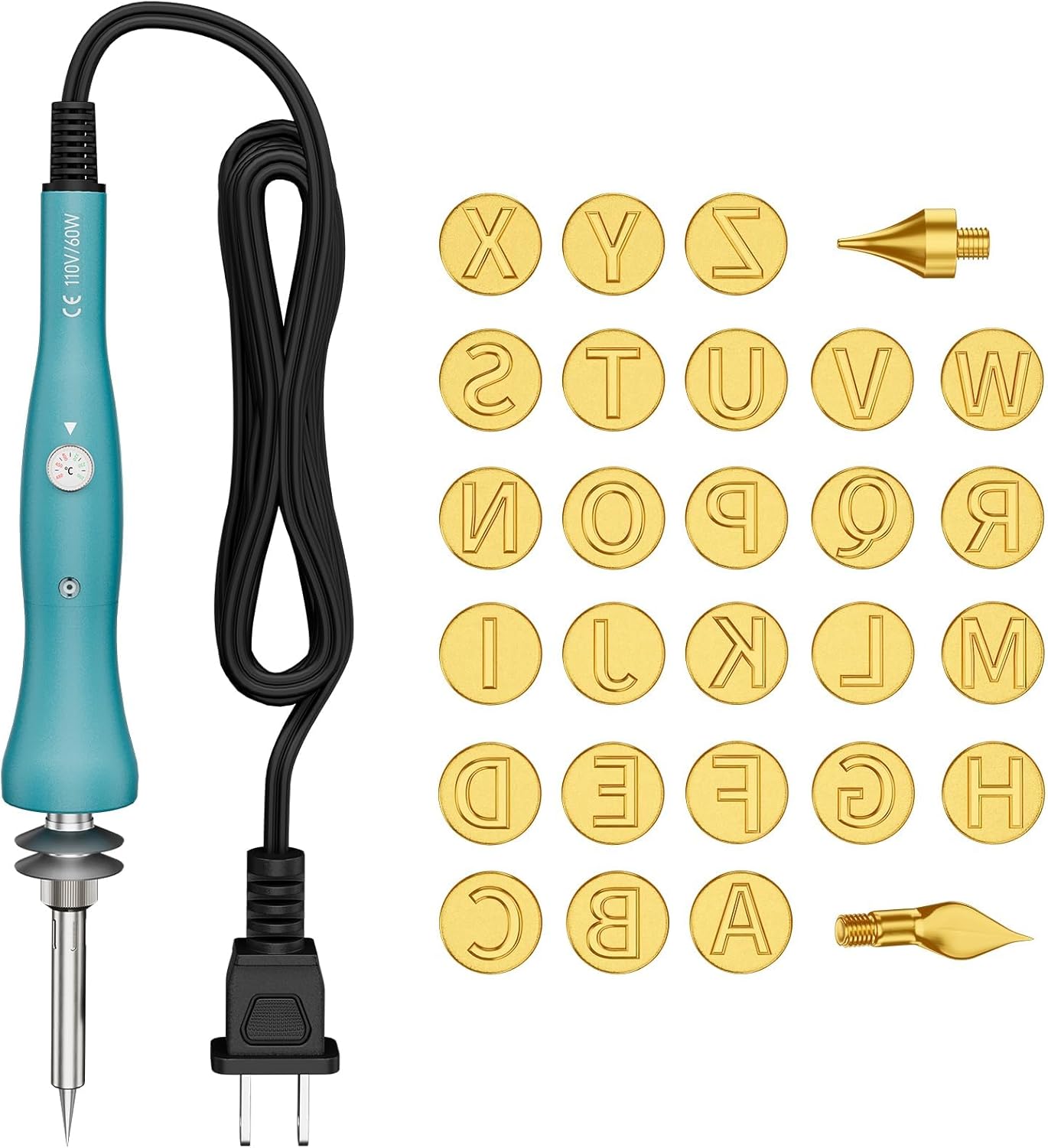 Wood Burning Tool,60W Soldering Iron with 33pcs Interchangeable Tips,38-in-1 Adjustable Temperature,Solder Wire,Stand,Pump,Soldering Wood Burning Kit