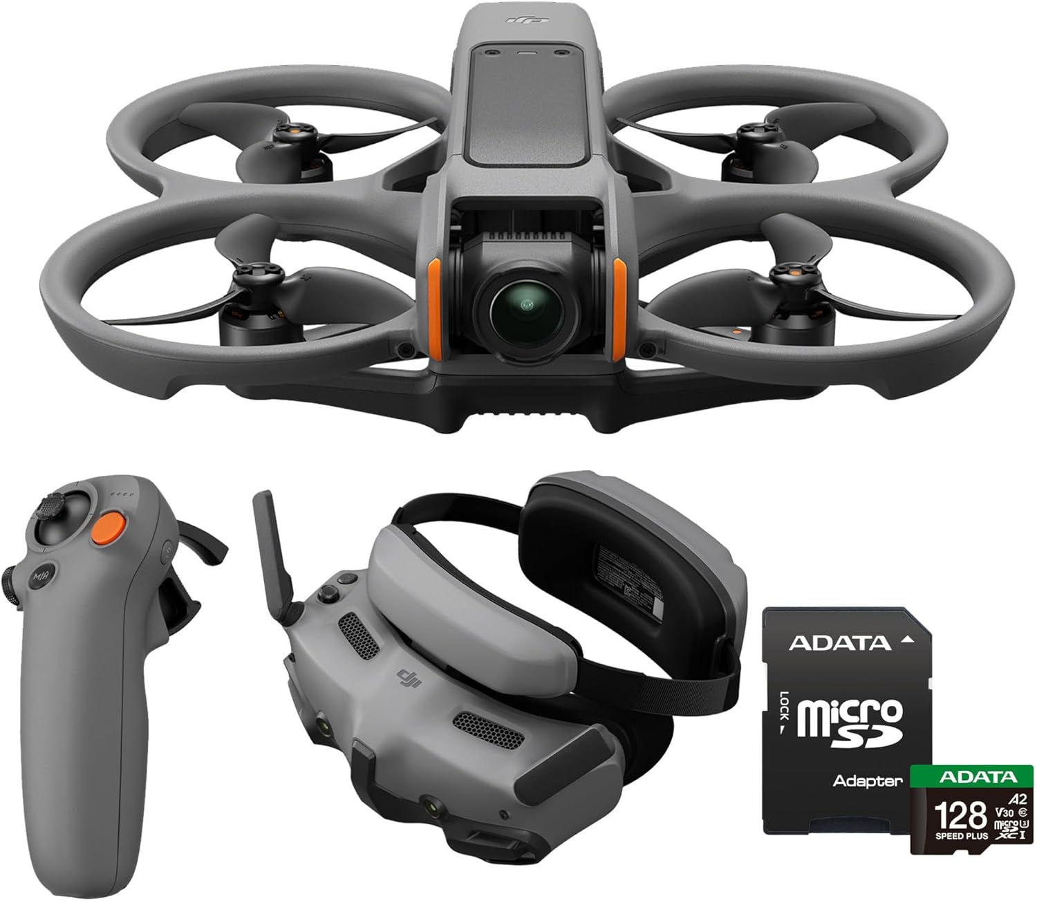 DJI Avata 2 Fly More Combo (Single Battery) with 128GB MicroSDXC Memory Card Bundle - FPV Flight Experience with Motion Control and Easy ACRO