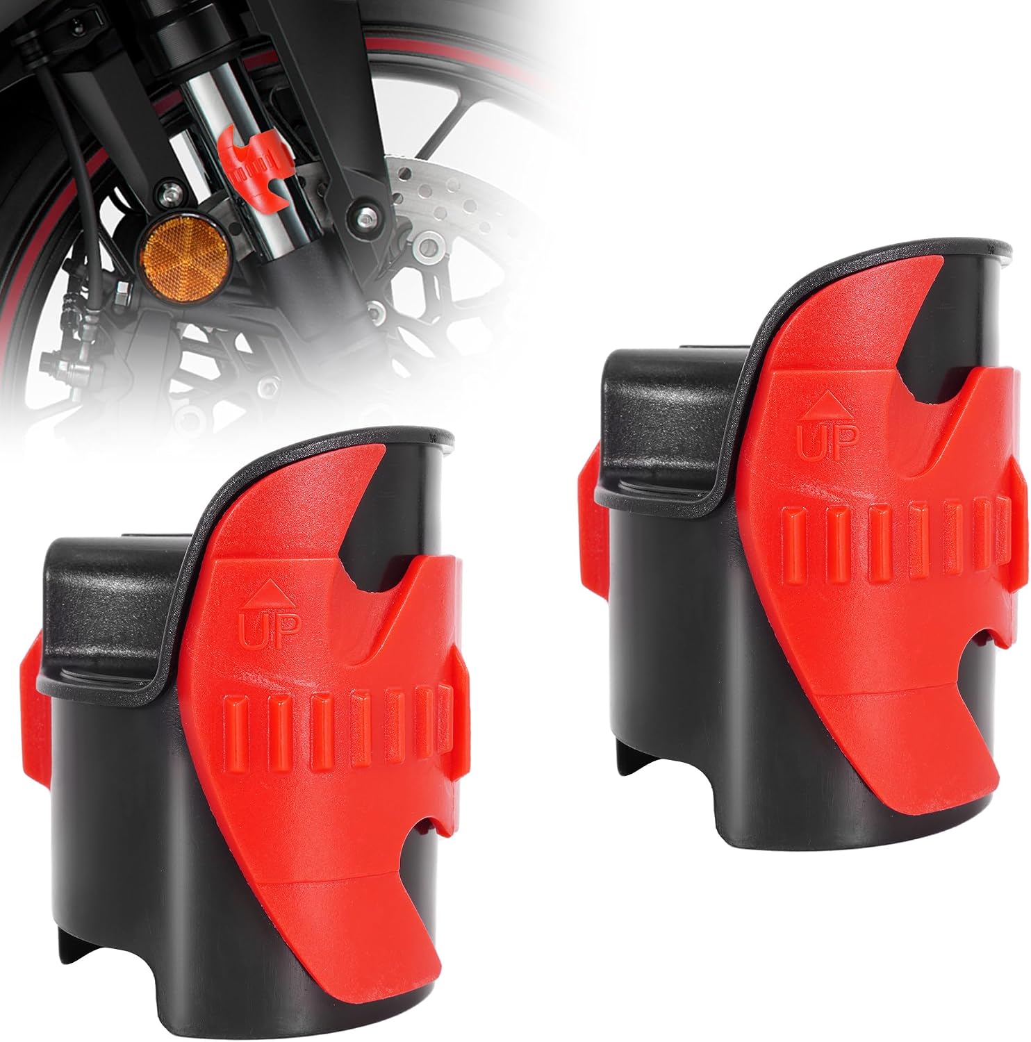RUTU Motorcycle Fork Seal Cleaner Tool Kit 45mm-55mm Universal Shock Absorber Cleaning Tool for Dirt Bike Motorcycle Maintenance Durable ABS Design 2-Pack Red