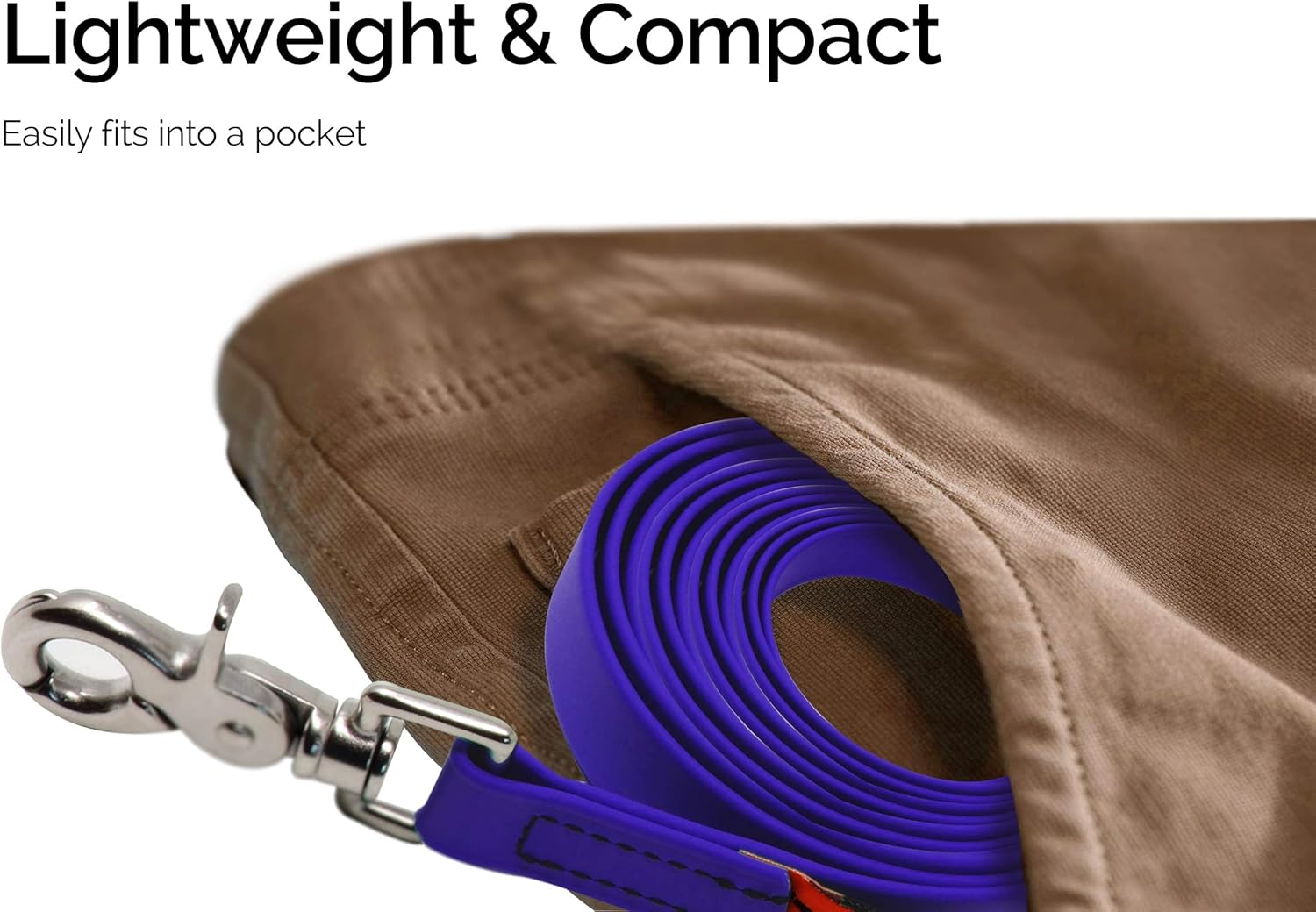 Tiger Tail 4FT Indigo Blue Premium Coated Nylon Dog Leash for Large Medium & Small Dogs - Waterproof and Odor Proof, Alternative-Leather Lead | Indigo Blue, 4ft