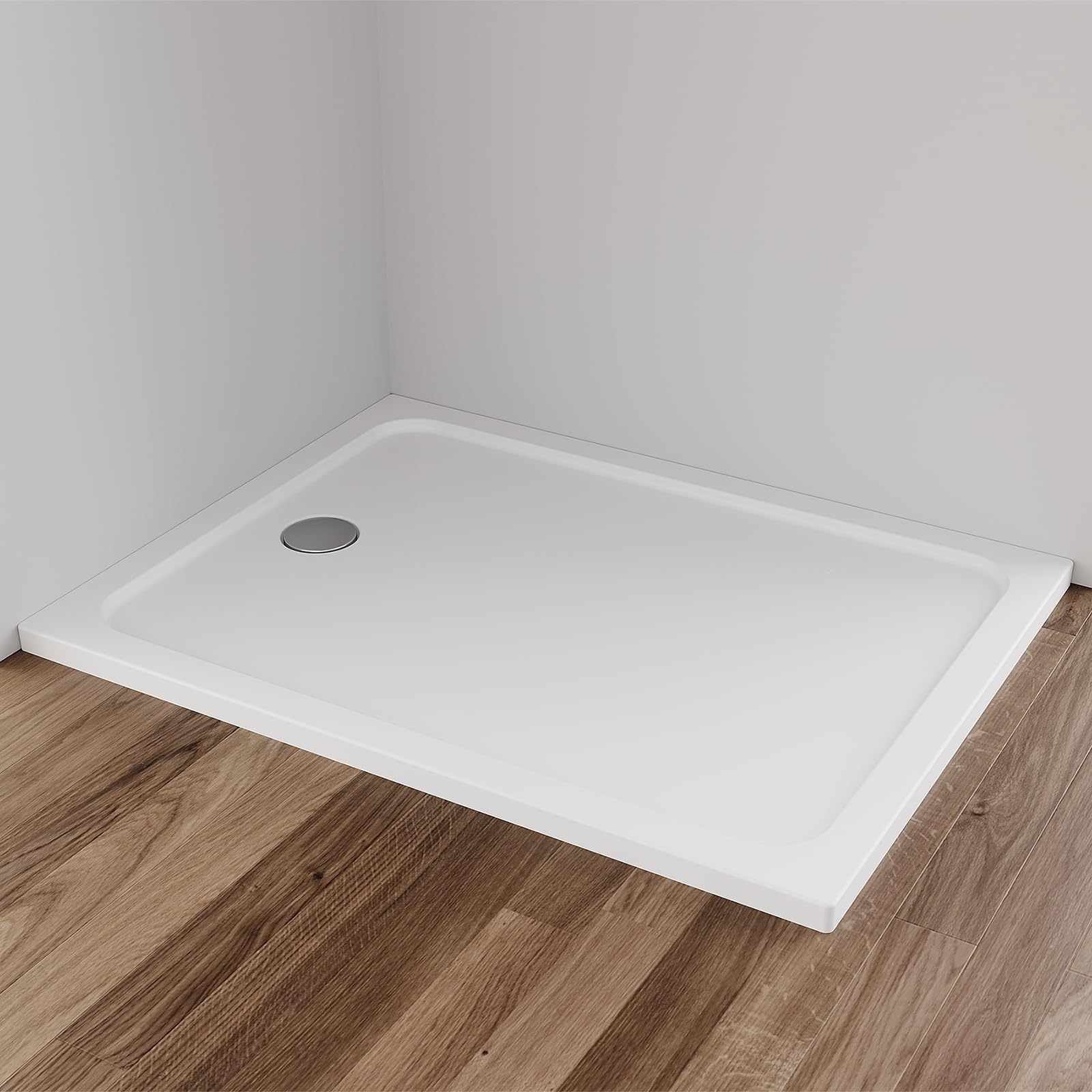 IMPTS Piatto doccia, 90 x 120 cm, set completo con scarico