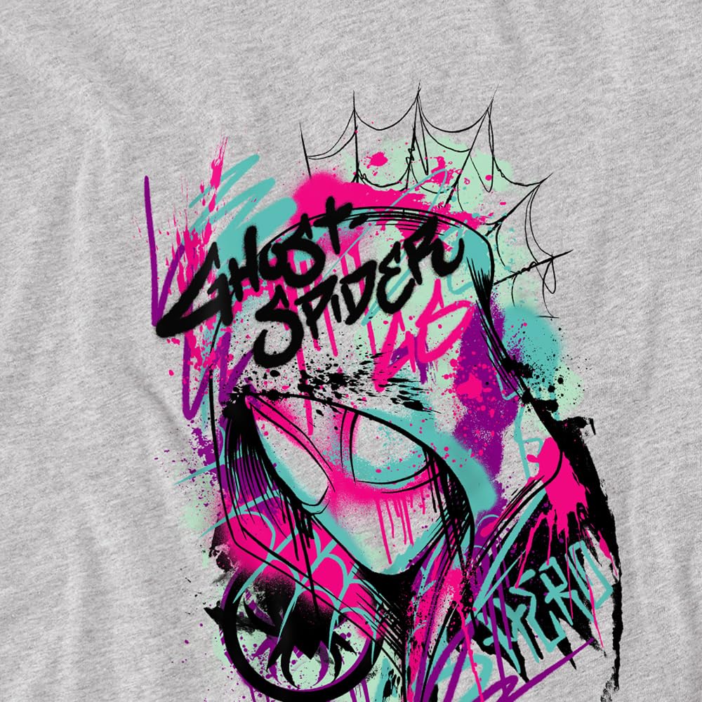 Spider-Man Marvel Ghost Spider Gwen Graffiti Face Kids Sweatshirt, Athletic Heather Pullover Unisex - Bambini e Ragazzi (Pacco da 1)