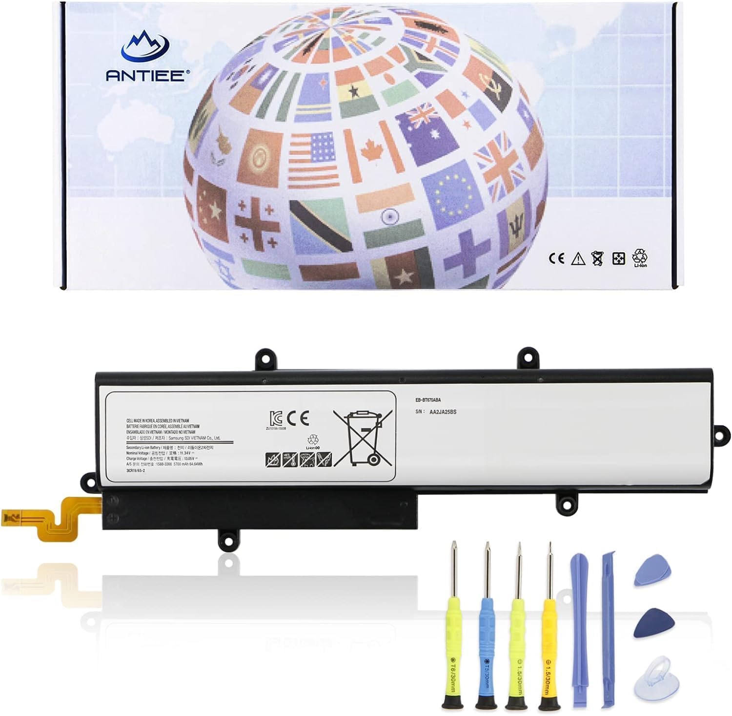 EB-BT670ABA EB-BT670ABE AA2HC15BS AA2GB07BS Laptop Battery for Samsung Galaxy View 18.4" SM-T670N SM-T677A SM-T670NZKAXAR Series AA2GA26BS AA2GC05BS AA1G907KS AA1GA02BS AA2GC16BS 11.34V 64.64Wh