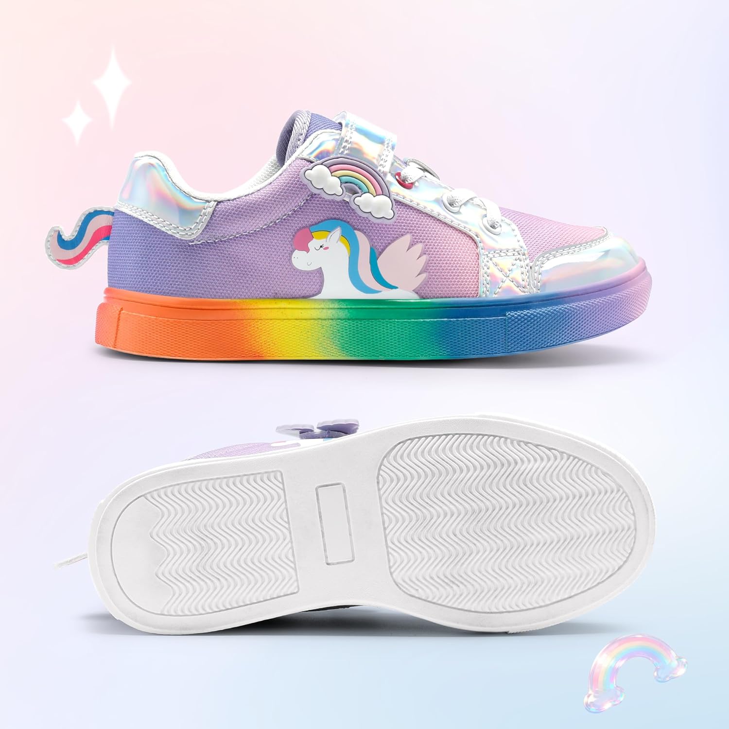 DREAM PAIRS Girls Shoes Toddler Sneakers Rainbow Storybook Casual School Walking Footwear for Toddler/Little Kids - Image 6