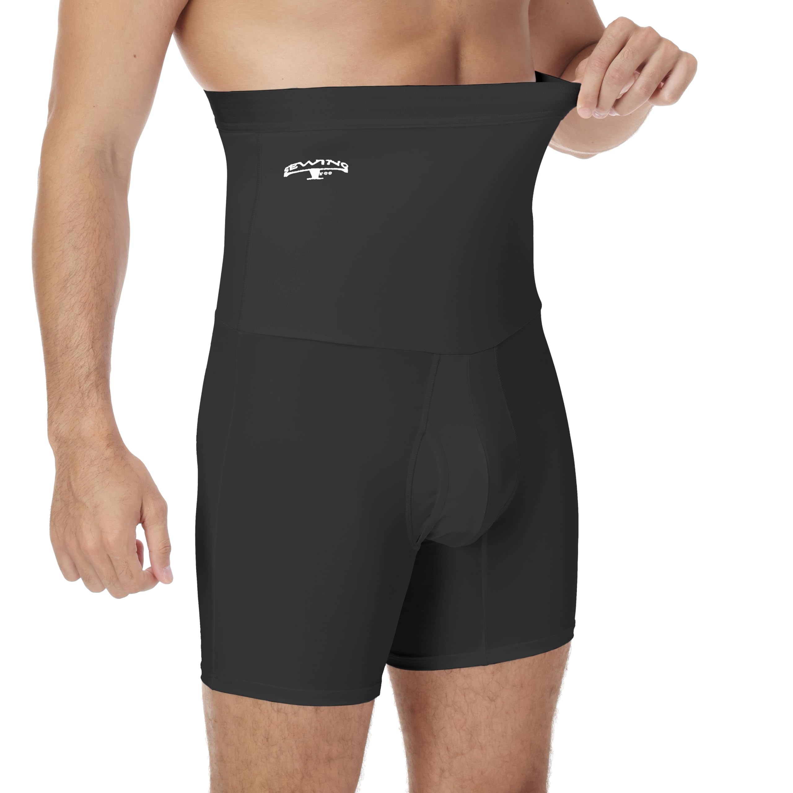 Mens Shapewear Tummy Control Boxer Briefs – High Waist Compression Underwear with Open Fly, Anti-Chafing,Thigh Slimming Support & No Ride-Up Design for Daily Wear