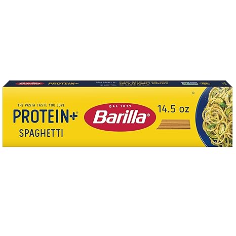 Barilla Protein+ (Plus) Spaghetti Pasta, 14.5 Ounce - plant based - Made from Lentils, Chickpeas & Peas - Non-GMO, Kosher Certified