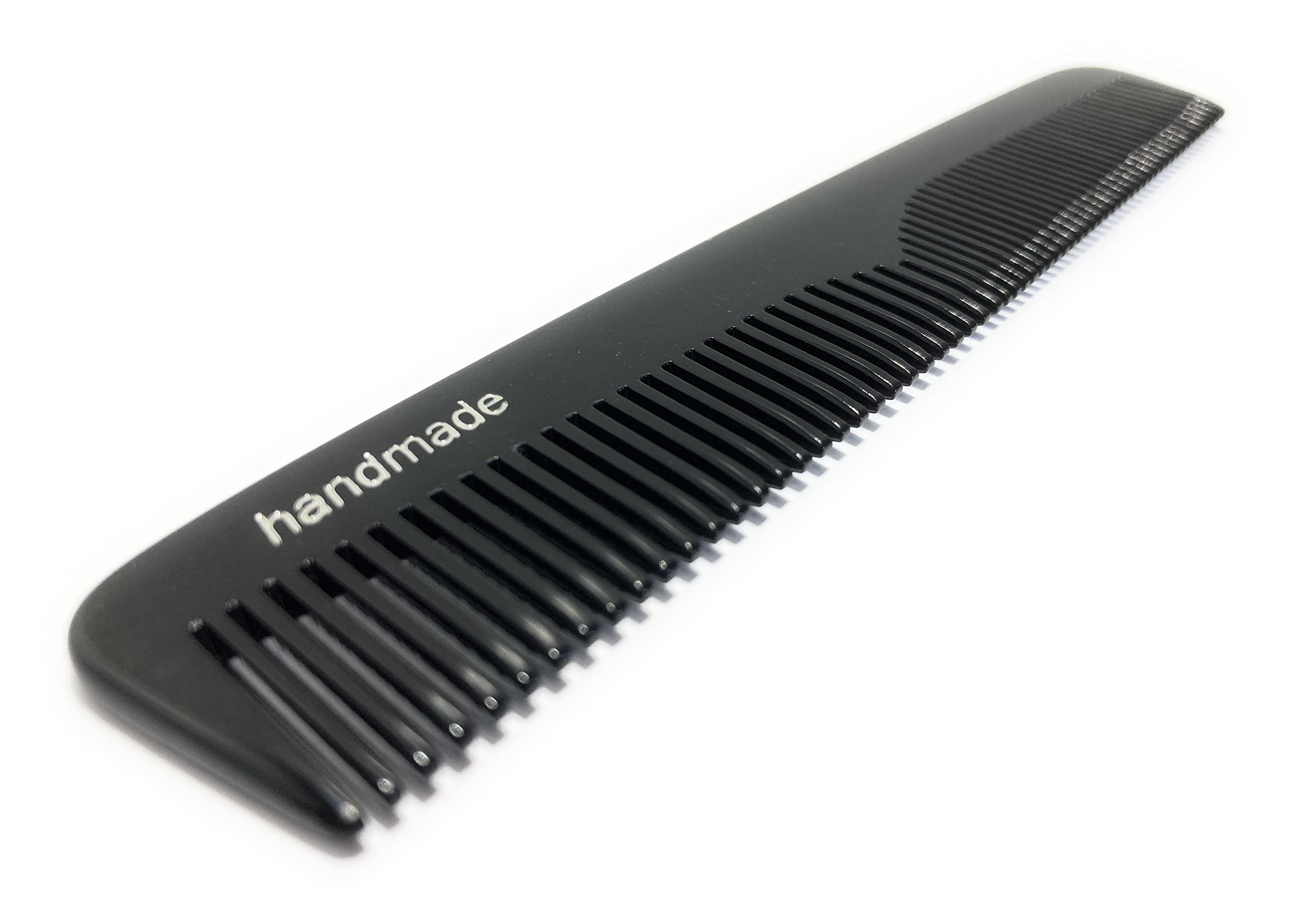Swedish Crown Pocket Comb Sawn 12.5 cm Handmade Black with Two Teeth Fine + Normal (501 CA), 12,5 cm - Image 2