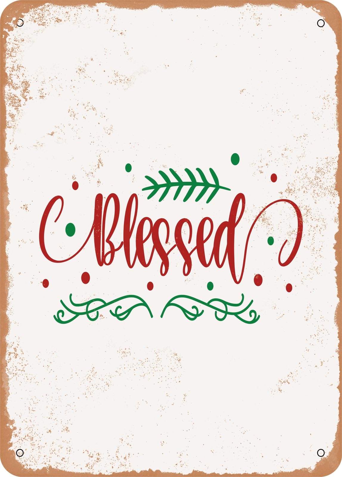 Miaomansenstore Metal Sign - Blessed - 8 - Vintage Rusty Look Home Decor