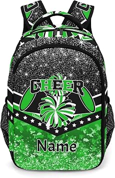 Cheer Bag Cheerleading School Backpack Shoulders Bookbag for Training CompetitionGreen