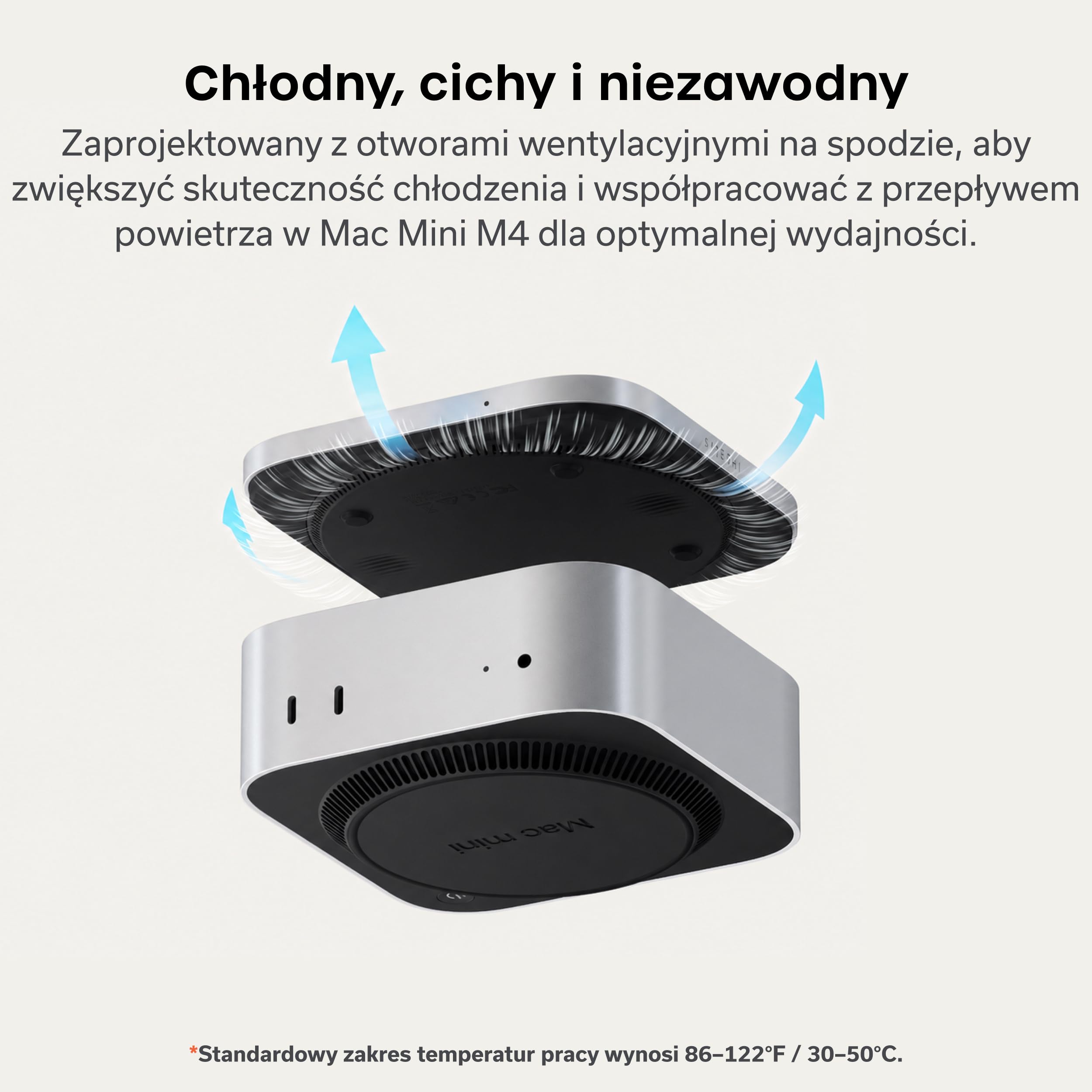 SATECHI USB4 NVMe SSD Obudowa do Mac Mini M4, do Thunderbolt 5/4, do 8TB, Prędkość 40Gbps, System Chłodzenia, do Dysków SSD M.2 2280/2260/2242/2230 (Dysk Nie Jest Dołączony)
