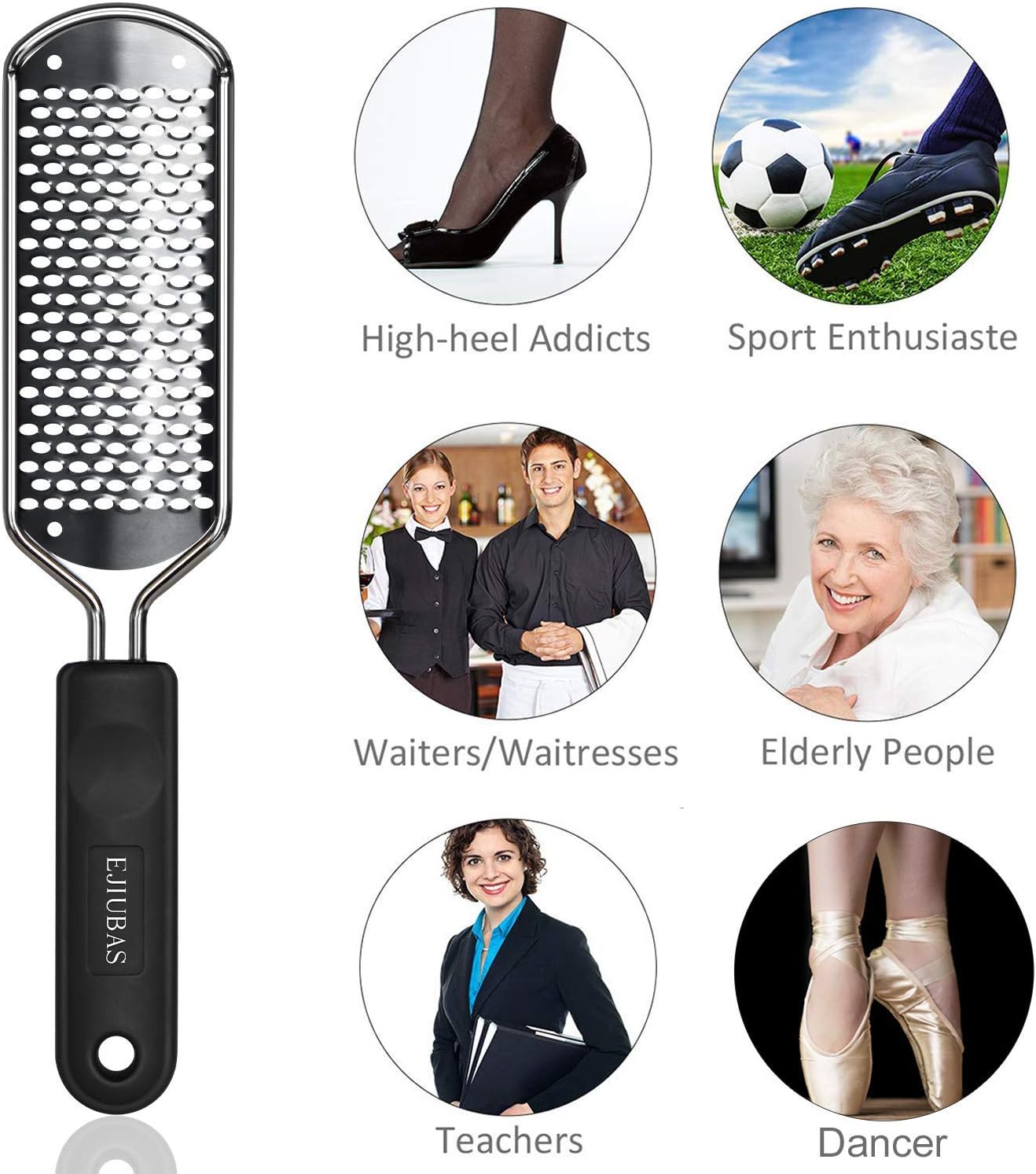 Colossal Pedicure Rasp Foot File, Professional Foot Care Pedicure Stainless Steel File to Removes Hard Skin, Can Be Used On Both Dry and Wet Feet
