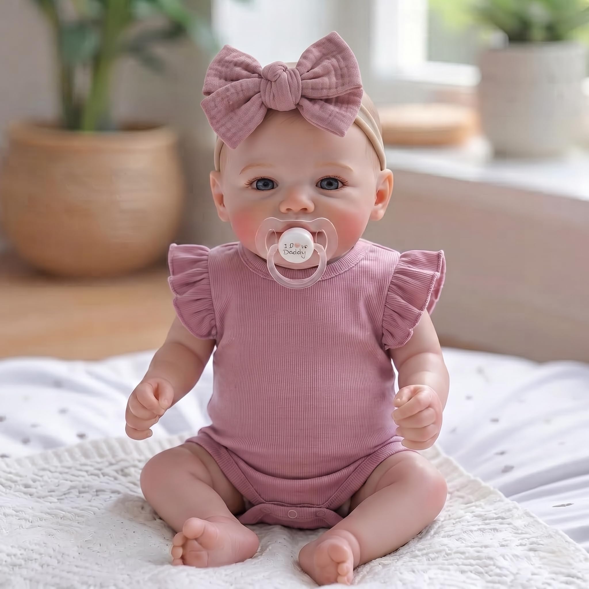 Pinky Reborn Lifelike Lovely Reborn Baby Dolls 19inch48cm Handmade Realistic Soft Silicone Vinyl Limbs Cloth Chubby Body Newborn Baby Dolls for Girls Boys Kids Age 3+