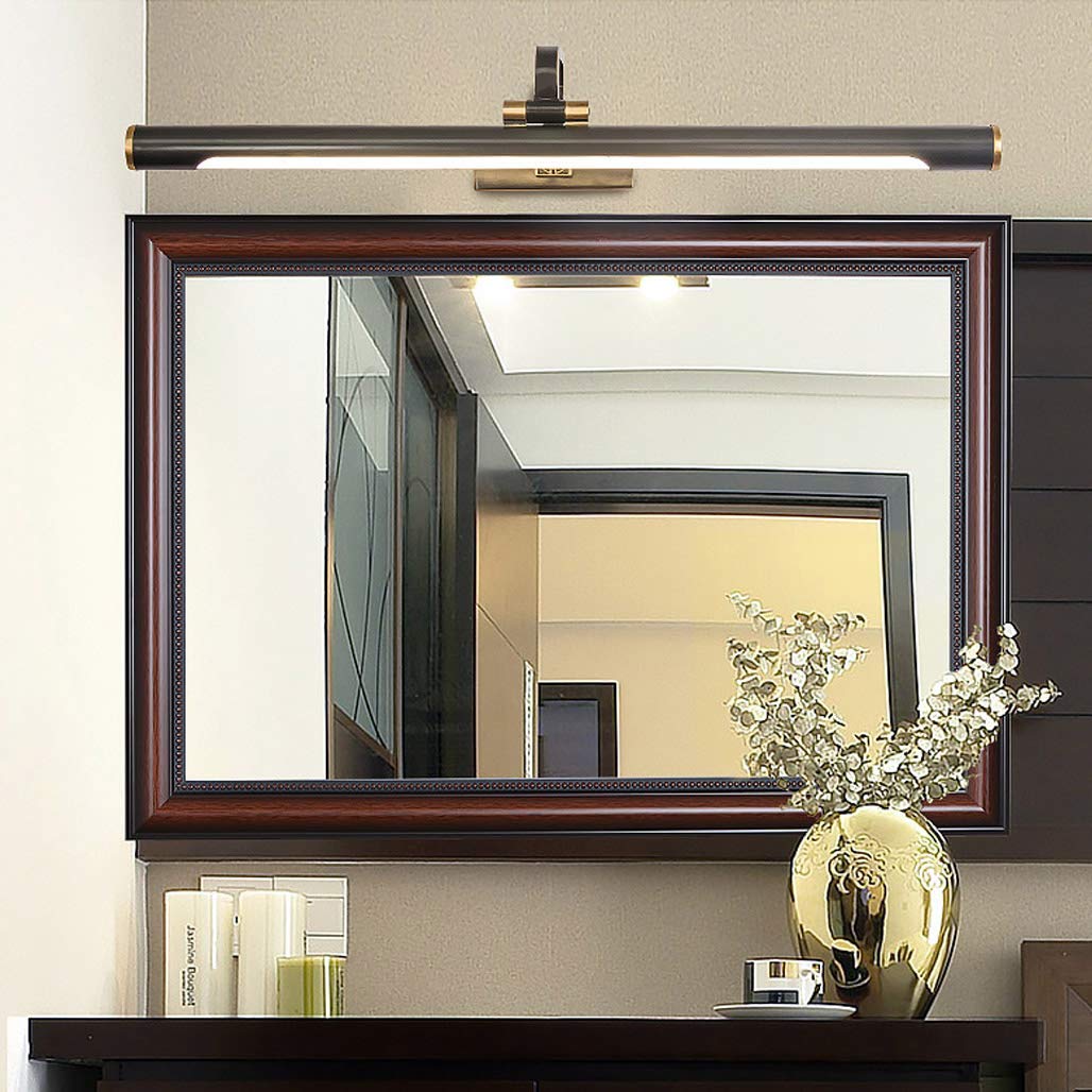 H65 Lampada a LED in Rame per Specchio da Bagno, Impermeabile IP44, Applique Nere, luci per Trucco, Lampada da Bagno a LED, Regolabile a 180°, 3000K, L57cm 400 Interessante