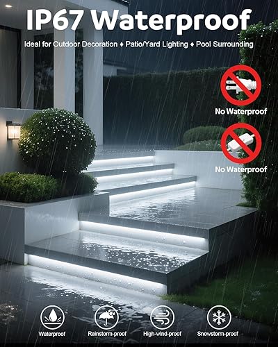 Miniatura 3 de Aclorol Tira de luces LED COB de 110 V para exteriores, impermeable, 6.56 pies2M, luz diurna blanca 6000 K CRI90+ flexible y Unifrom tira de luz LED