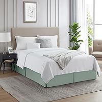 Vista 23 de Nestl - Falda plisada de cama de fácil ajuste, con caída a medida de 14 pulgadas, microfibra suave de doble cepillado, con calidad de hotel