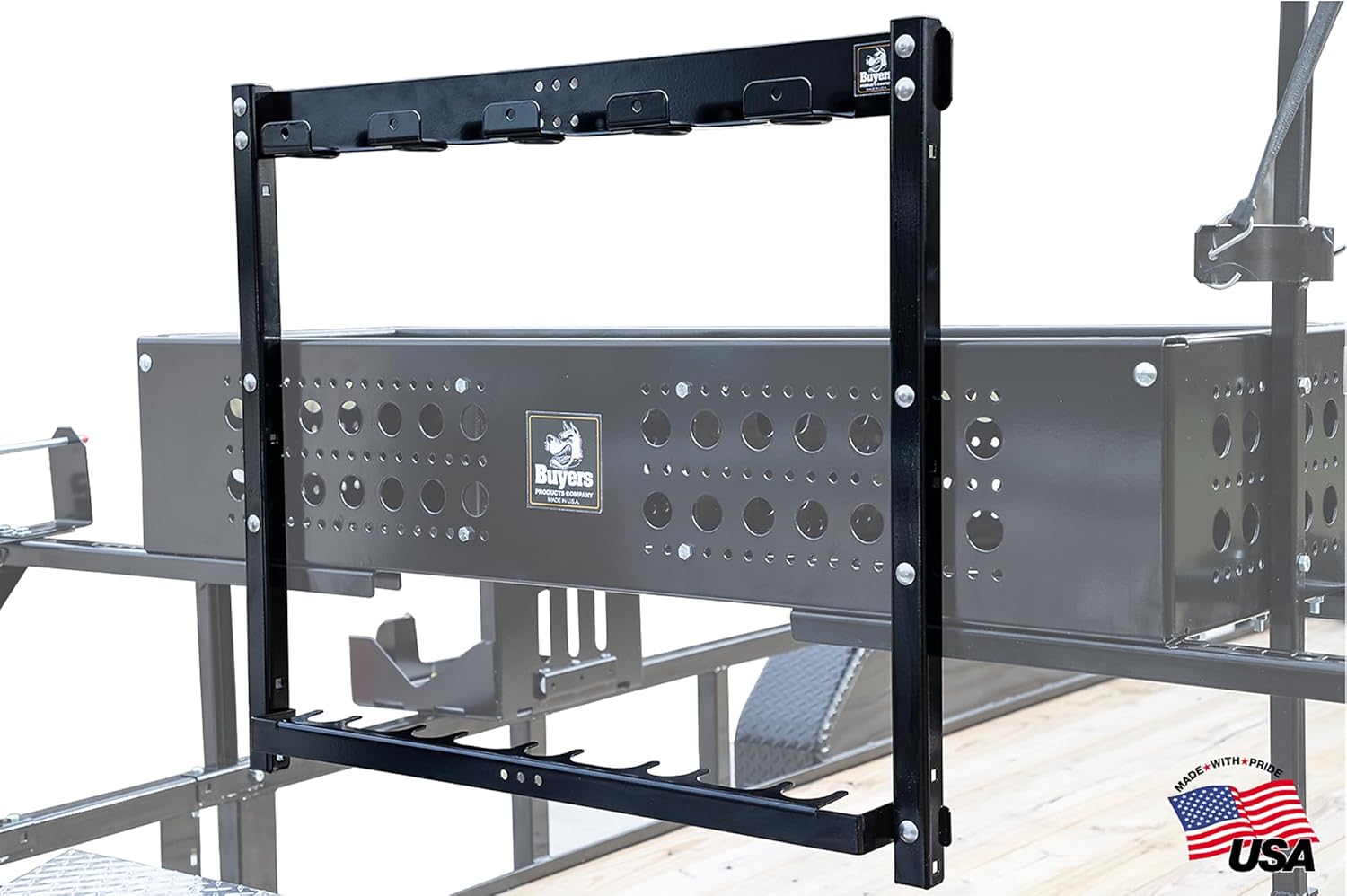 Buyers Products LT46 Vertical Rack for Enclosed Landscape Trailers & Garage or Shed Walls Holds 5 Hand Tools, Accessories For Open & Closed Landscape Trailers, Landscape Tools