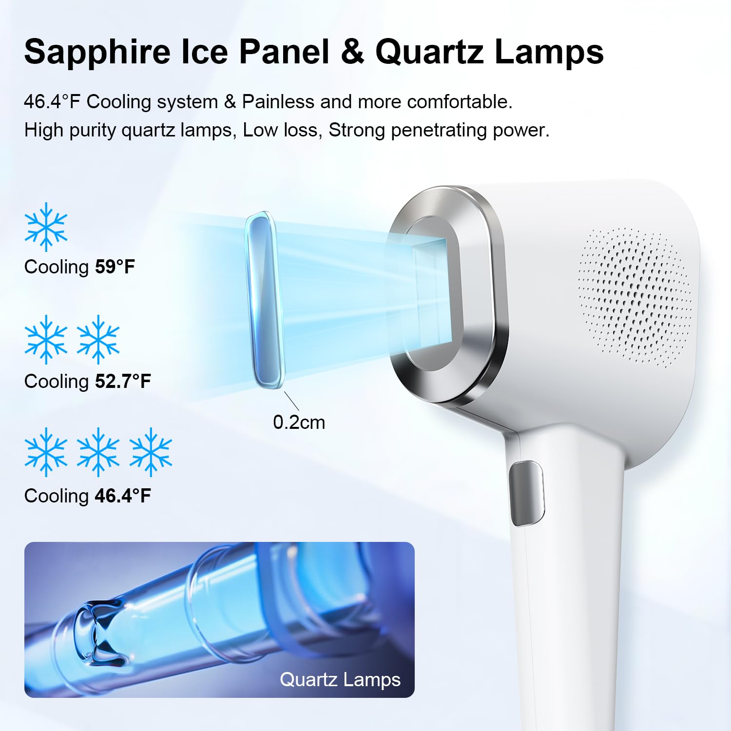 IPL Laser Hair Removal Device with Ice Cooling, 3-in-1 At-Home Hair Remover Device for Face Arms Legs Bikini Line, 999K Flashes for Women & Men