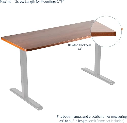 Vista 100 de VIVO - Mesa/tablero universal de 1.52 m x 60 cm (60 x 24 in) para escritorio de oficina y hogar con altura ajustable. Madera clara