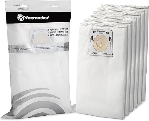 Vacmaster 521355 Bolsas HEPA de repuesto, paquete de 6, para aspiradora vertical embolsada UB0302E