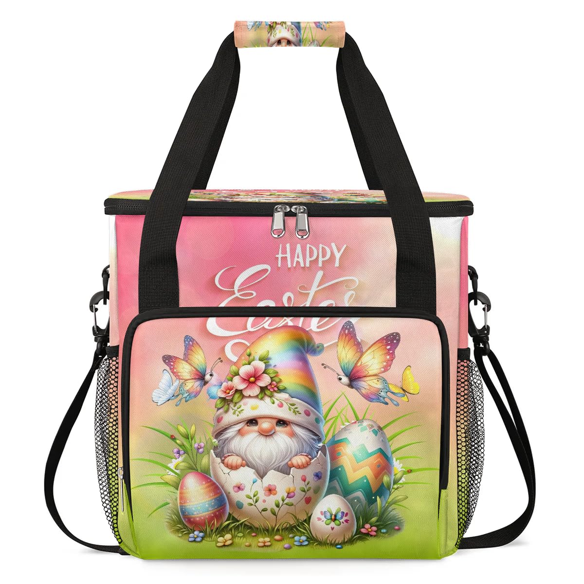 Coffee Maker Carring Bag Easter Holiday Gnome Travel Carrying Storage Tote Bag Compatible with Keurig K-Mini or K-Mini Plus Portable Single Serve Coffee Brewer Case with Pockets for K-cup Pods