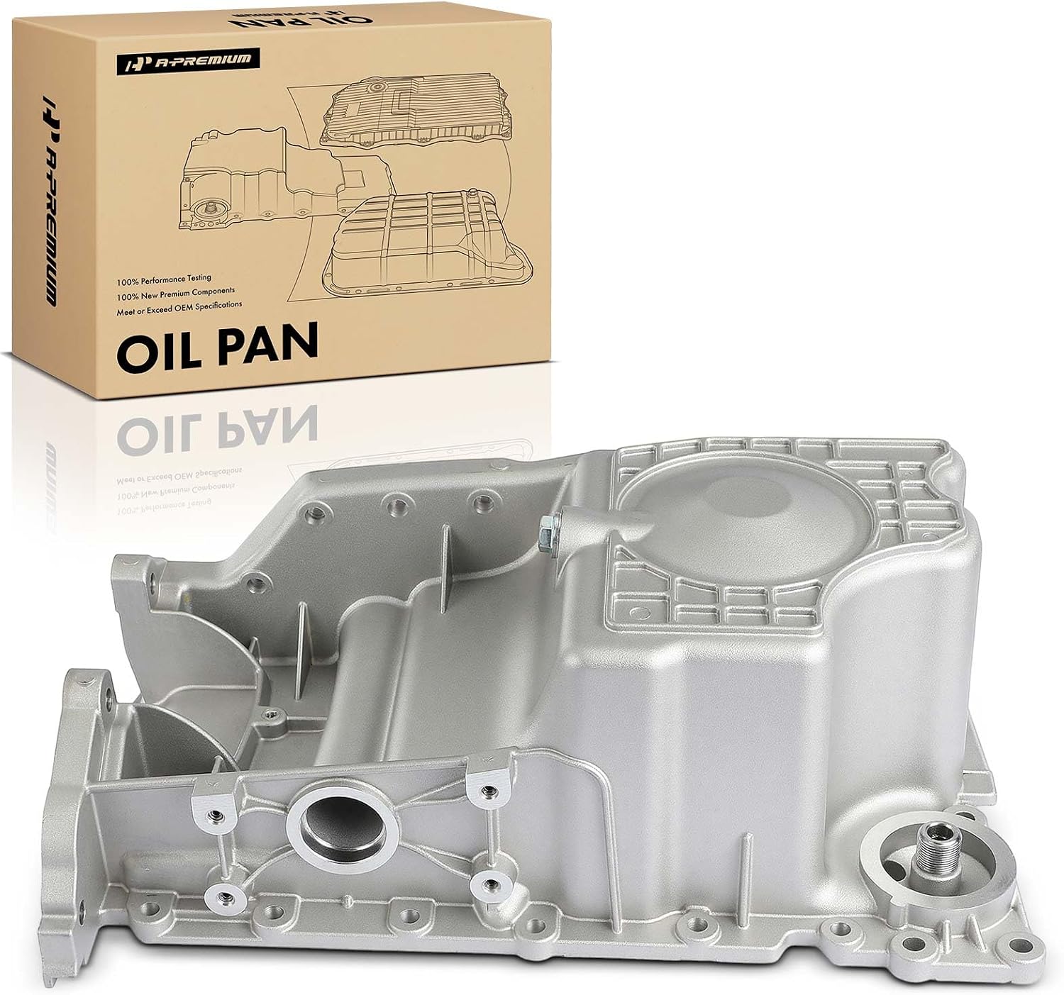 A-Premium Engine Oil Pan Sump with Drain Plug Compatible with Chrysler 300 2008-2010 & Dodge Charger 2008-2010, Magnum 2008, 3.5L Petrol, AWD