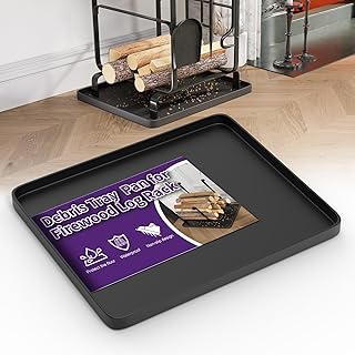 Mxclimate Debris Tray Ash Catcher Pan for Firewood Log Rack Indoor,19 3/4'' x 23 5/8 '' Silicone Fireplace Accessories,Keep House Clean
