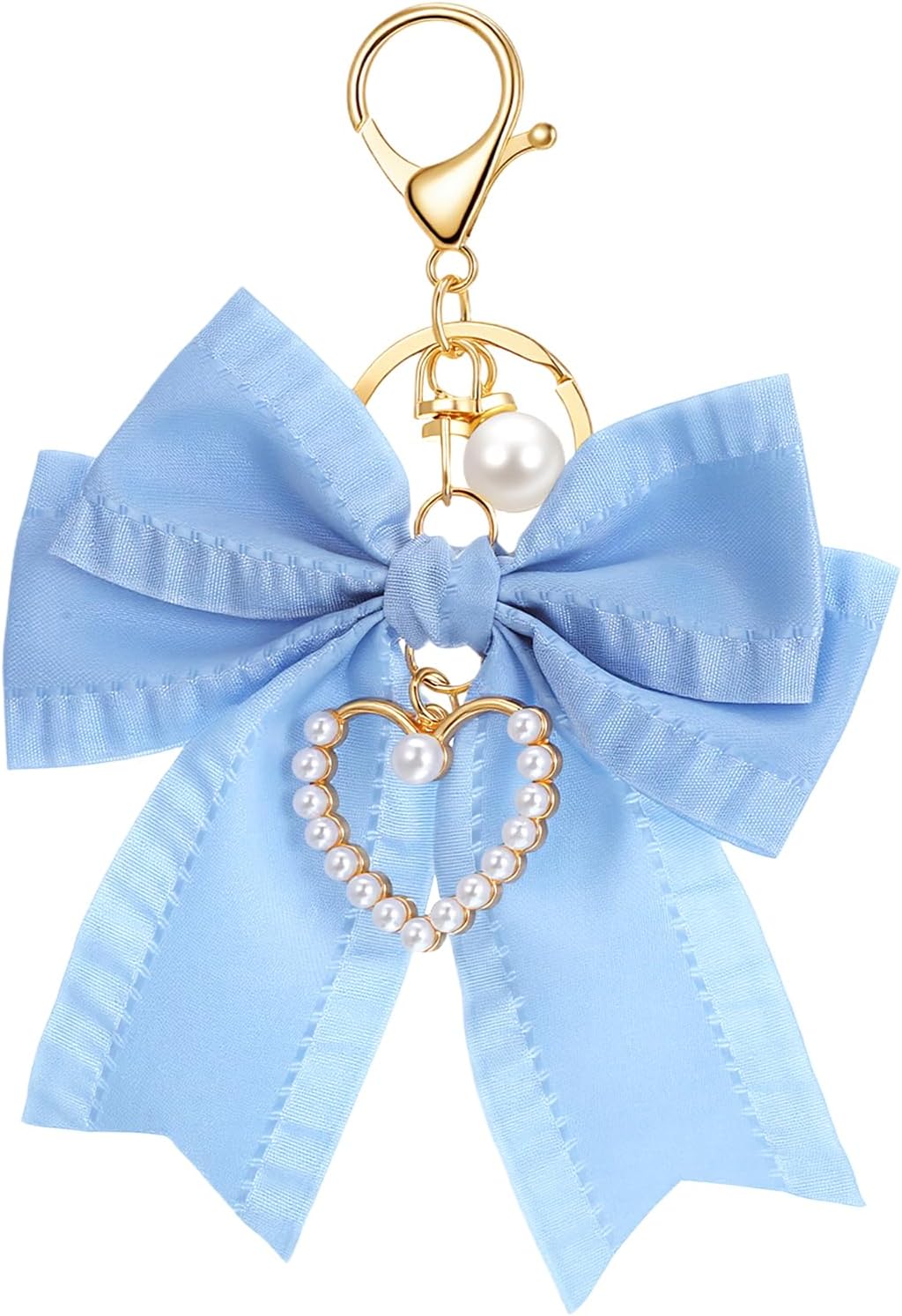 Bow Keychain, Cute Bow Purse Keychain with Pearl for Women Girls, Bag Charms Keychains Backpack Charms For Bag