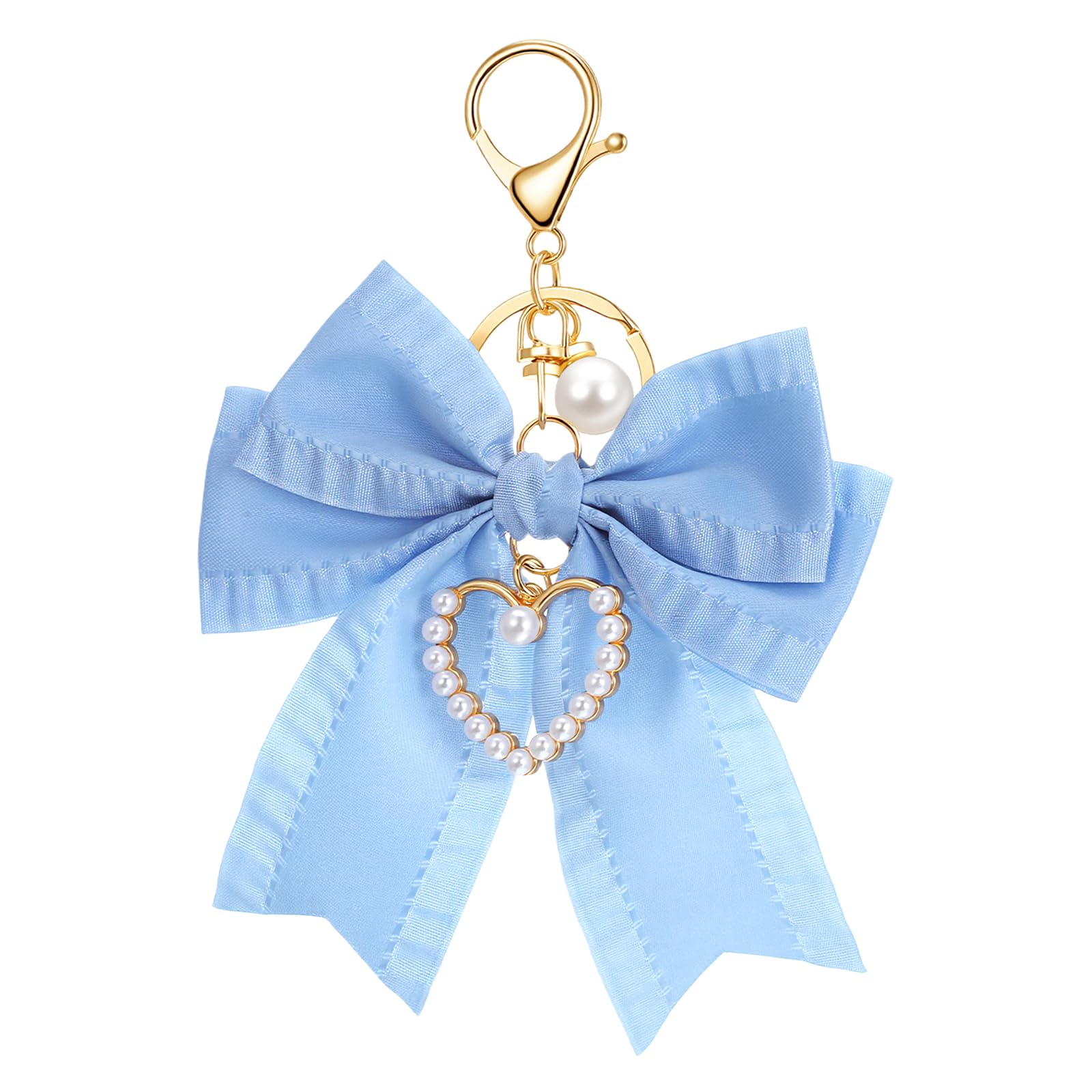 Bow Keychain, Cute Bow Purse Keychain with Pearl for Women Girls, Bag Charms Keychains Backpack Charms For Bag
