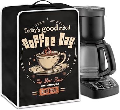 Coffee Day Cover for Coffee Machine Folding Espresso Machine Dust Cover with Top Handle for Coffee Maker Dust Proof Cover for Blender Mixer Small Appliance Accessories Decor