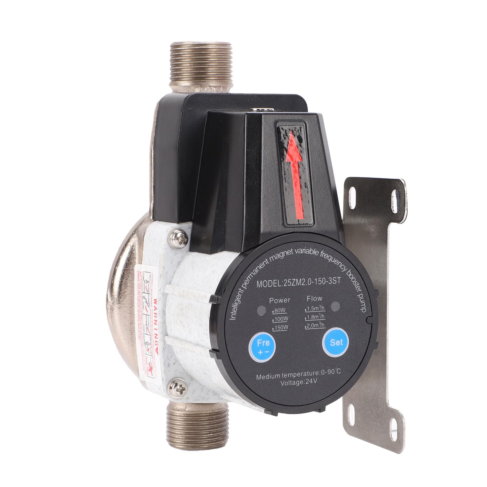 FTVOGUE Pompa Booster Pressione Acqua, Prevalenza 1,8 M³/h 18 M, | Ghisa e Acciaio Inossidabile, Bassa rumorosità 40 DB, modalità Smart Auto, Filettatura 12 Mm per WC con Doccia e Lavandino