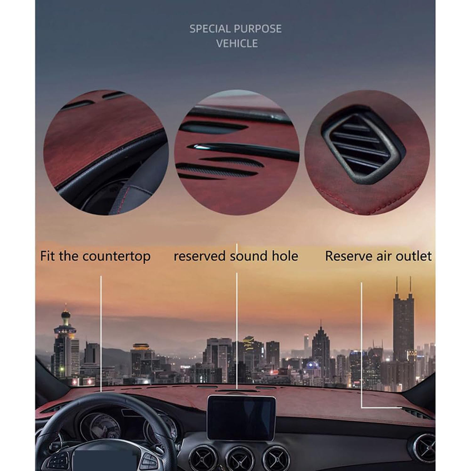 Funda Salpicadero Coche para Ford Ranger,Cubierta del Tablero Almohadilla De Cuero Parasol del Automóvil Protección Interior del Automóvil,A-Black
