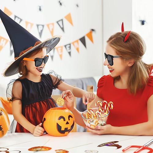 Miniatura 7 de Paquete de 72 lentes de sol a granel para fiestas, 18 colores de gafas de sol de neón a granel para adultos y niños, gafas de sol estilo 80 para