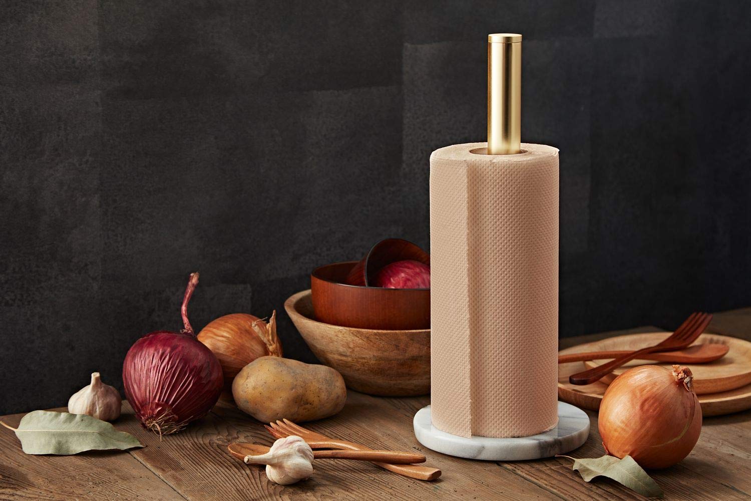 JEmarble Paper Towel Holders with Copper Plated Standing 5.5
